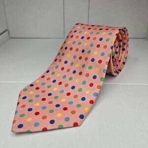 Seigo Katsuragawa Silk Tie Pink 58" Limited Edition 4 of 8 Polka Dots Vintage